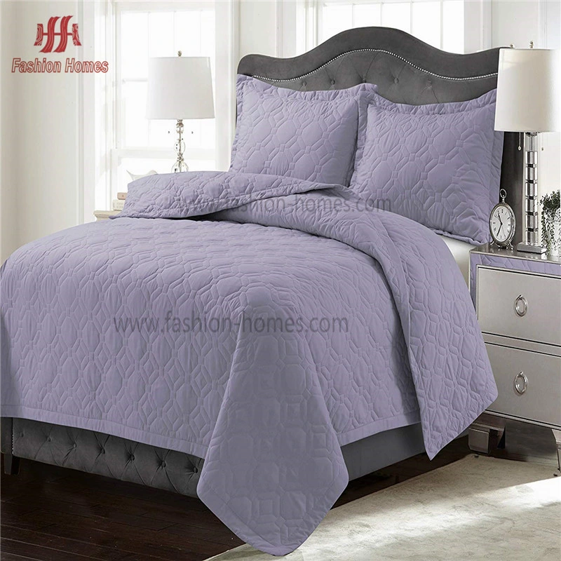 F-2522 Top Grade Embroidery Soft Washed Microfiber Quilt Bedspread Bedding Sets