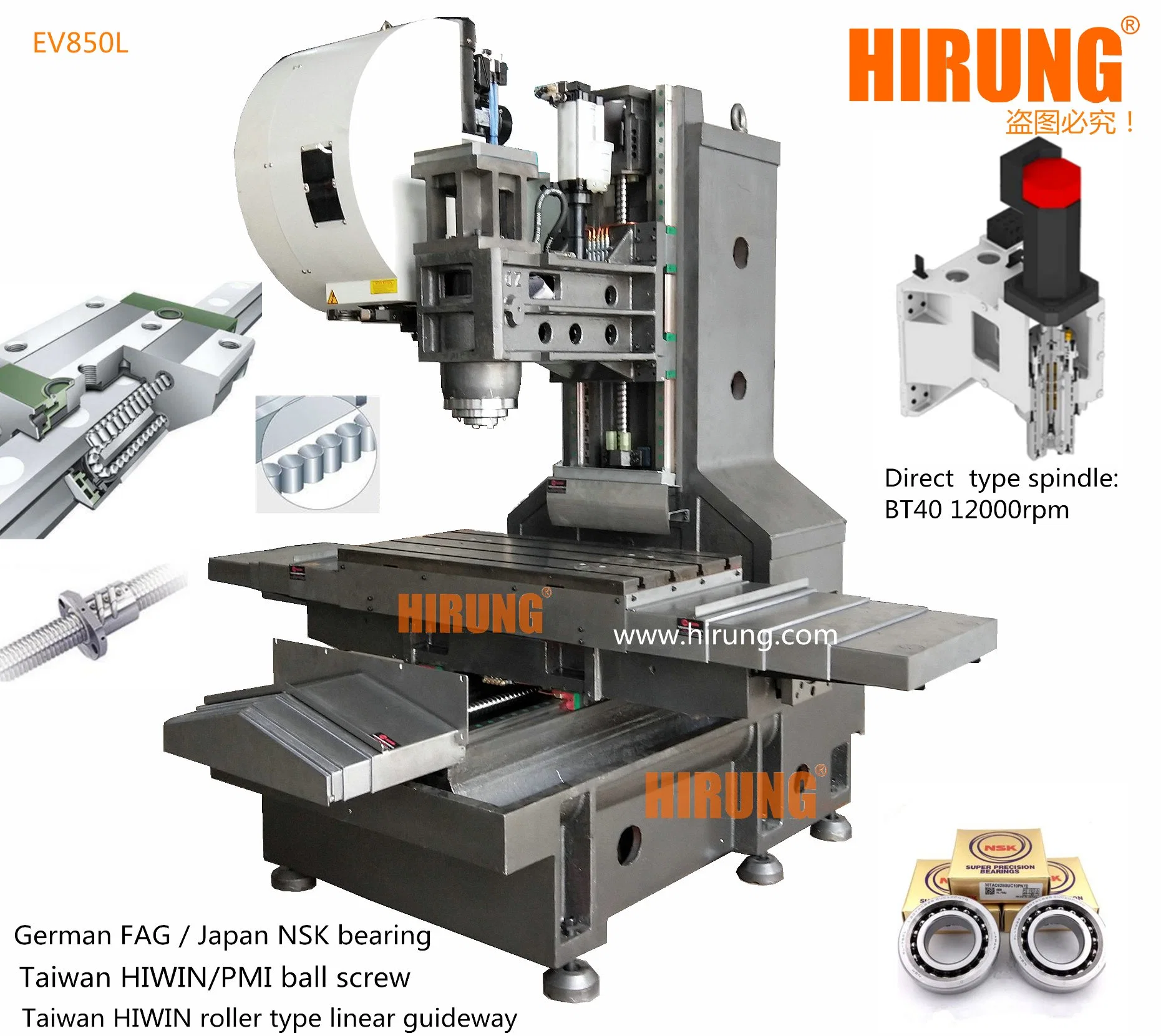 Centro de Usinagem Vertical CNC de Alta Velocidade Popular 2022, Máquina de Fresagem CNC, Máquina de Fresagem Vertical CNC (EV850L)