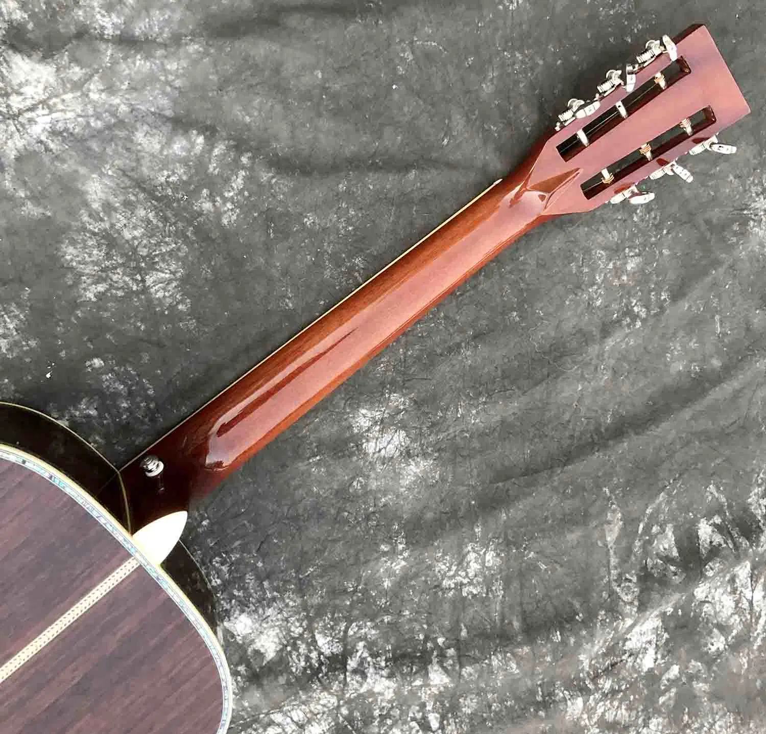 Custom Folk Acoustic Guitar Classic Slotted Headstock Abalone Binding Inlay