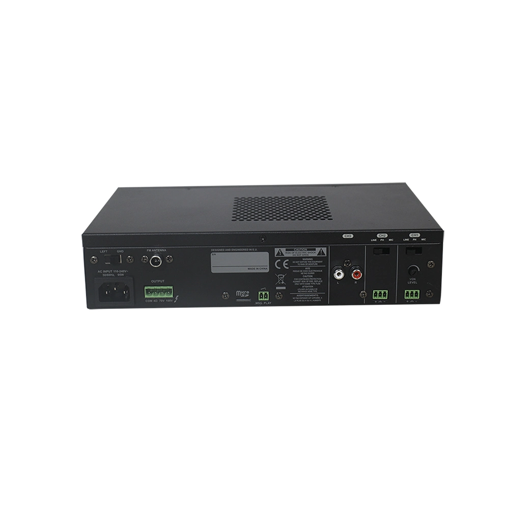 Sintonizador FM de 3 canales, MP3 reproducción, a USB, Blue-Tooth, función grabada amplificador mezclador Mpro 120W para megafonía