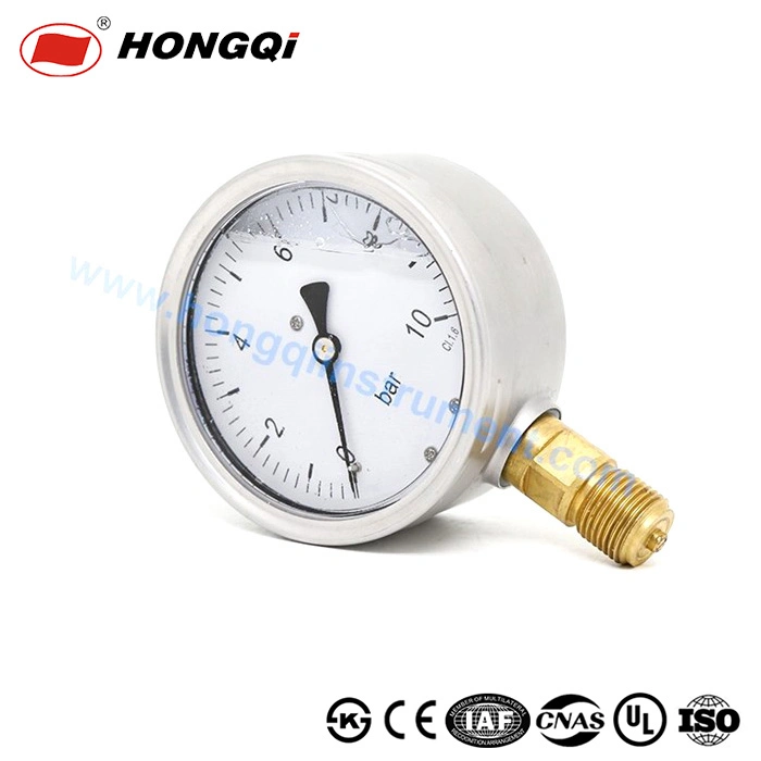 Hongqi 4 Inch Psi Pressure Gauge/Standard Manometer-Industrial Vibration Resistance Pressure Gauge