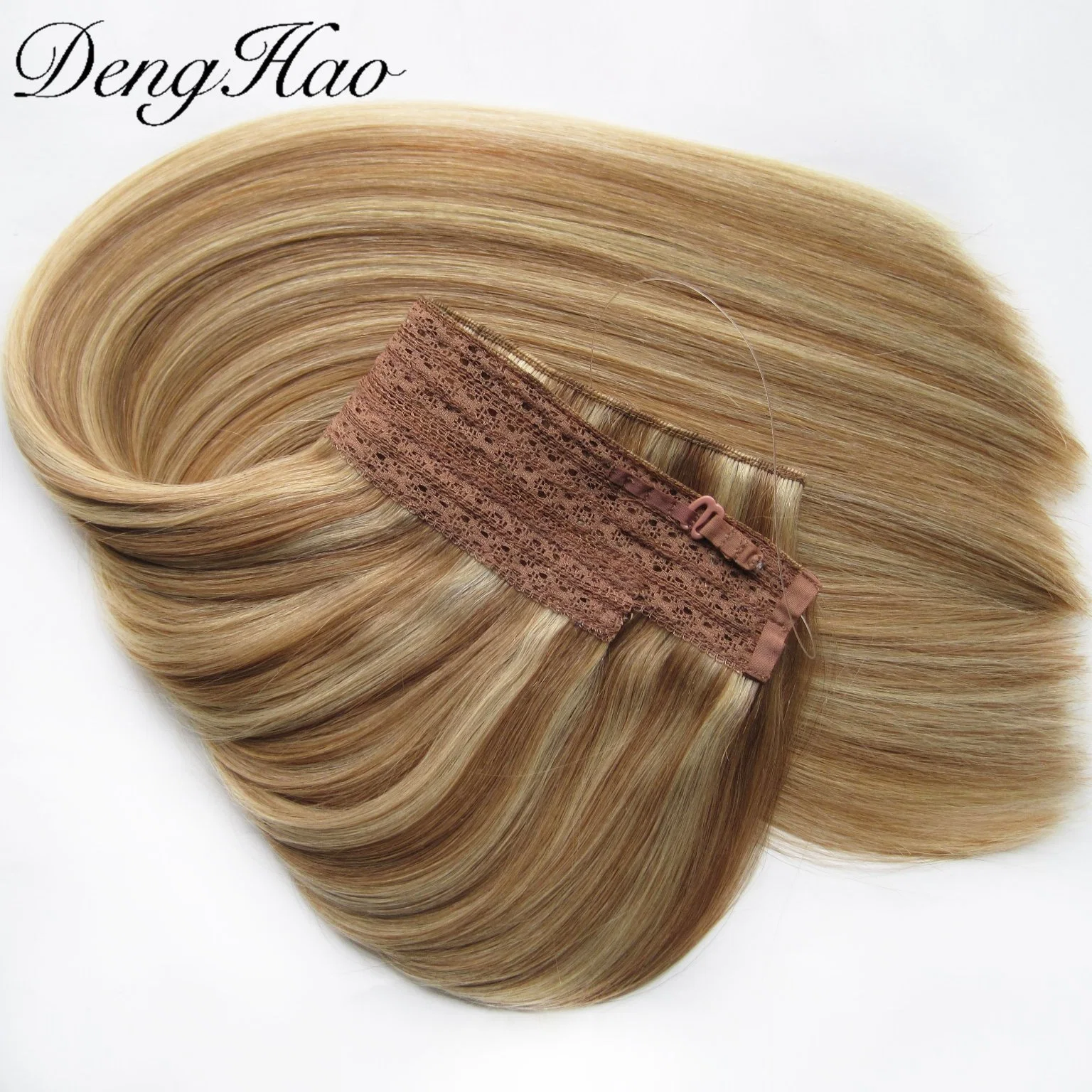 Mejor 100% pelo humano se puede personalizarse 12-28inch pelo europeo Halo en extensiones de cabello