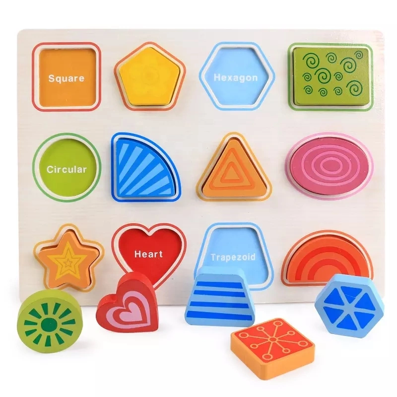 Educational Montessori Kids Children Baby Factory Direct China Wholesale/Supplier New DIY Wooden Cognitive Matching Letter and Number Wooden 3D Shape Jigsaw Puzzle Toy