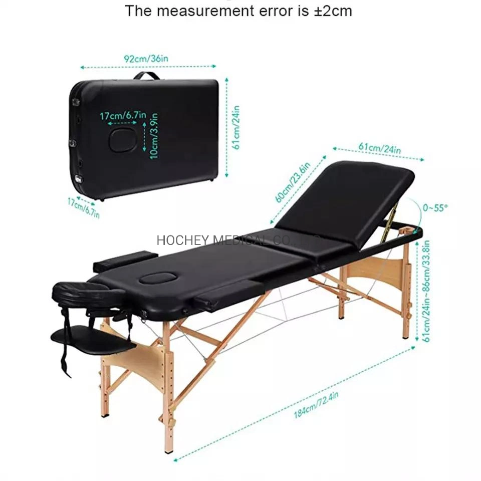 Hochey Folding Wood Thai Beauty Thai Milking Water Amazon Adjustable Sleeping Portable 2 Lying Massage Table SPA Bed