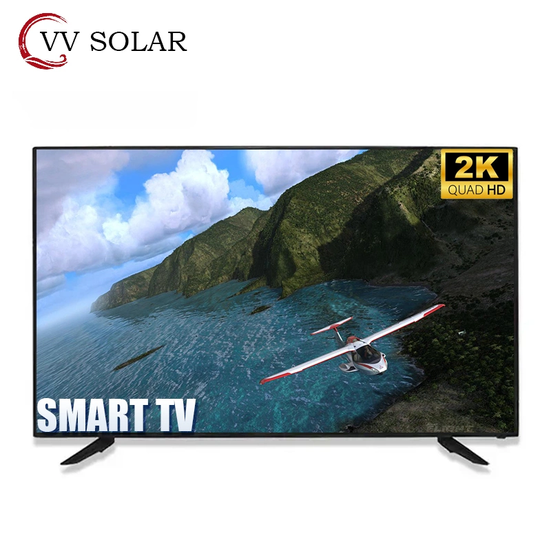 Venta caliente televisión solar de 12V DC 55 pulgadas TV LED Smart TV