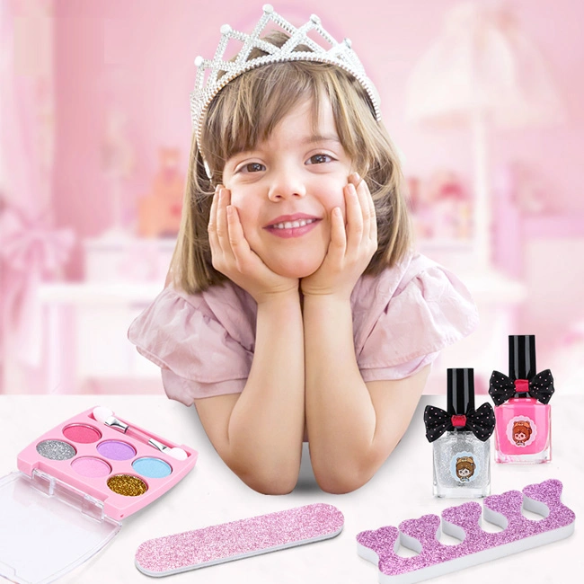 Wholesale Enfants Fille Maquillage Jouet Enfants Rose Beauté Ensembles Vernis à Ongles Rouge à Lèvres Ombre à Paupières Mignon Maquillage pour Enfants.