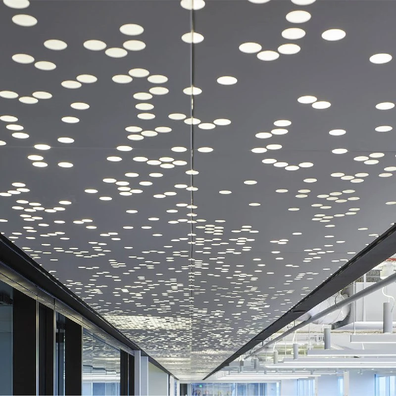 Pop Custom Aluminum LED Lighting Perforated Design Metal Ceiling Panel