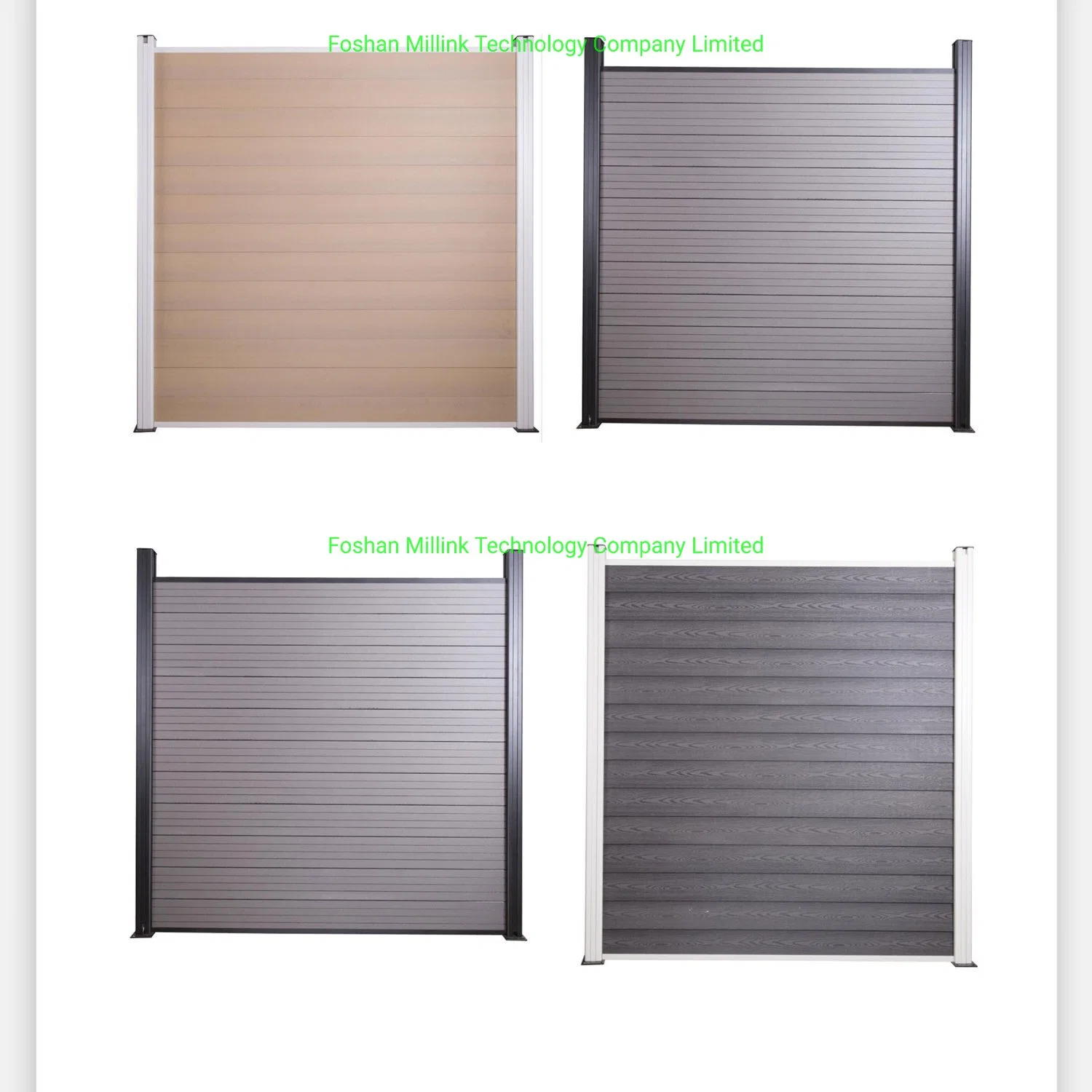 Alu Aluminium Post Wood Grain WPC Plastic Composite Panels Fencing Outdoor Garden Fence Fencings Waterproof Anti UV