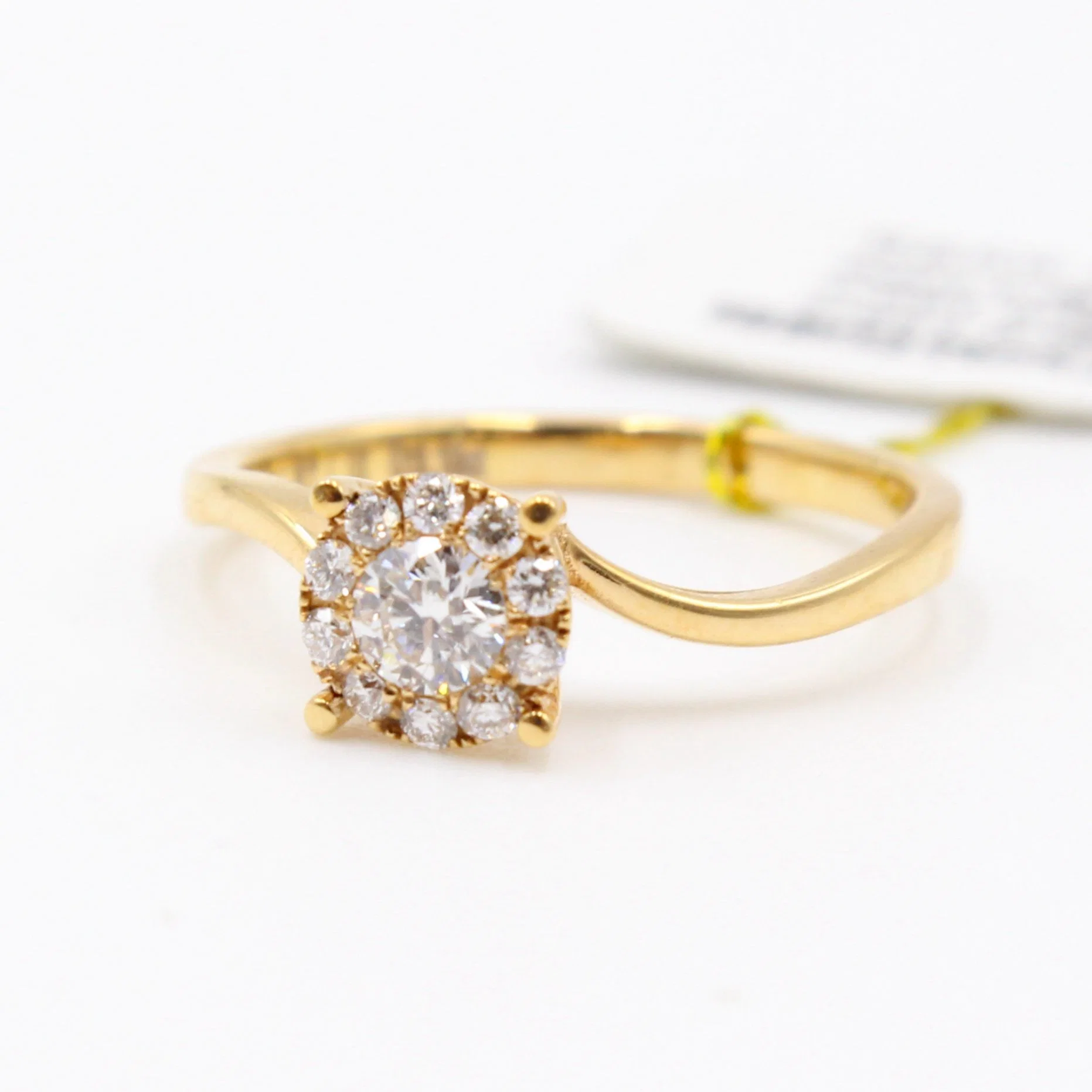 Belas jóias mulheres 14K 18K de ouro amarelo Moissanite Casamento Anéis de Diamante
