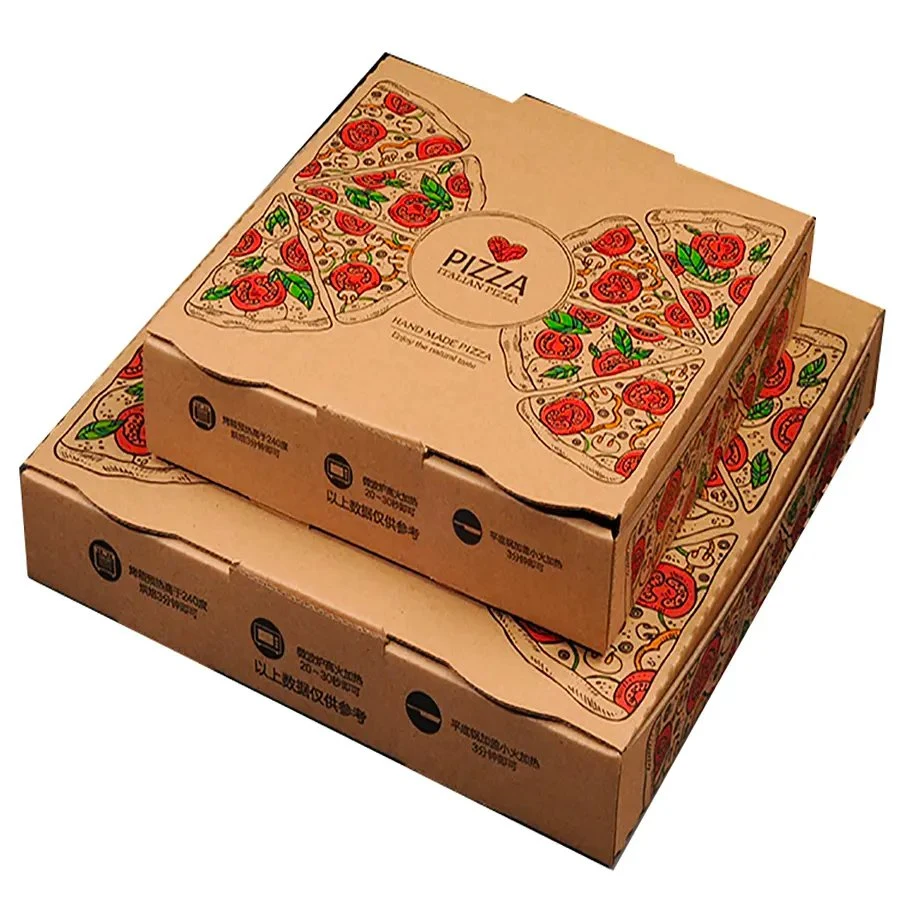 Wholesale Custom Logo Printing White Corrugated Pizza Packing Paper Carton Box