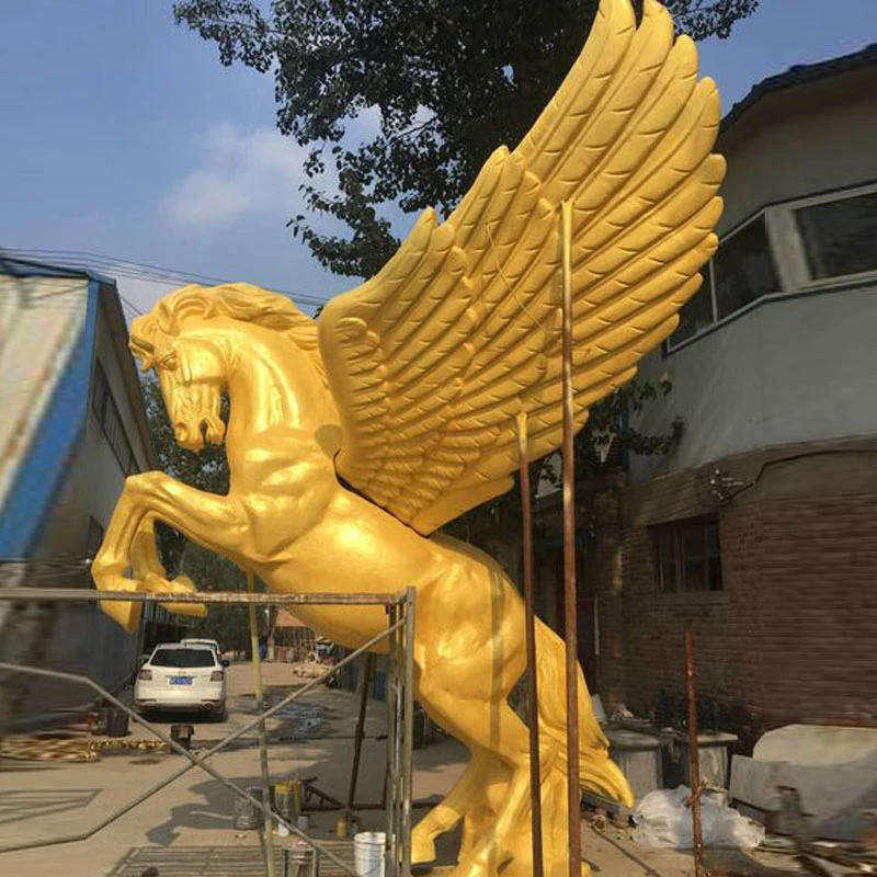 Personalizar famoso caballo alado Pegaso estatua de bronce para la decoración exterior