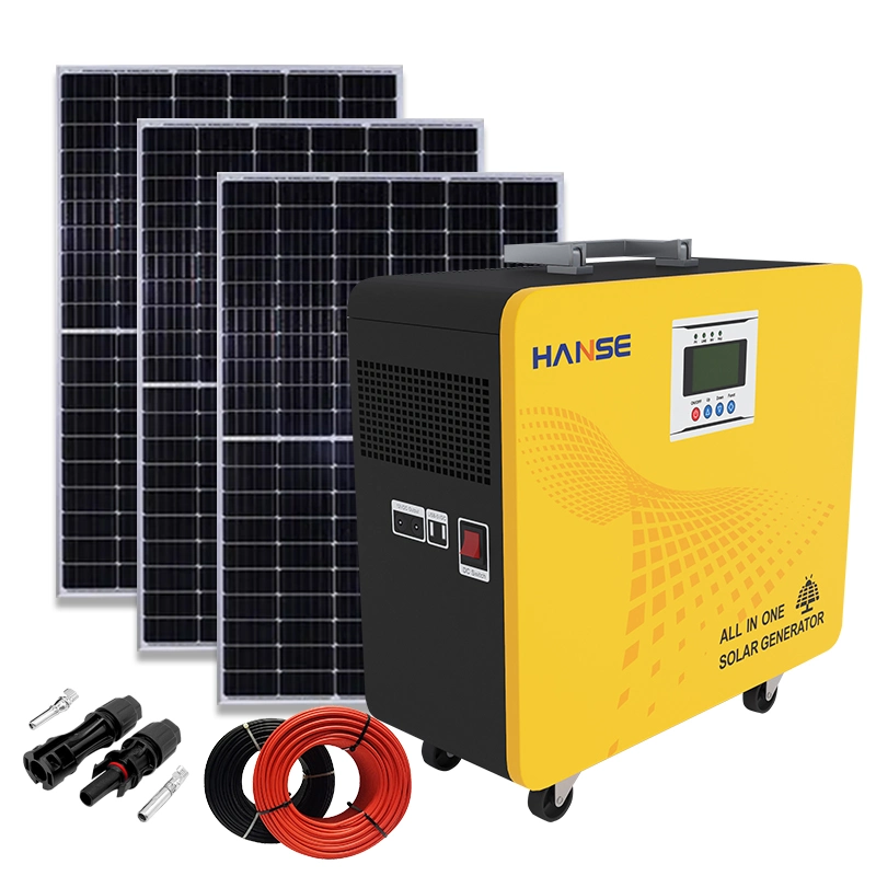 Home Wohngebäude Photovoltaik PV Erneuerbare Solar Elektrische Energie Power System Preis 230V 1,5kw Portable off Grid Solar Generator System mit Lithium-Batterie