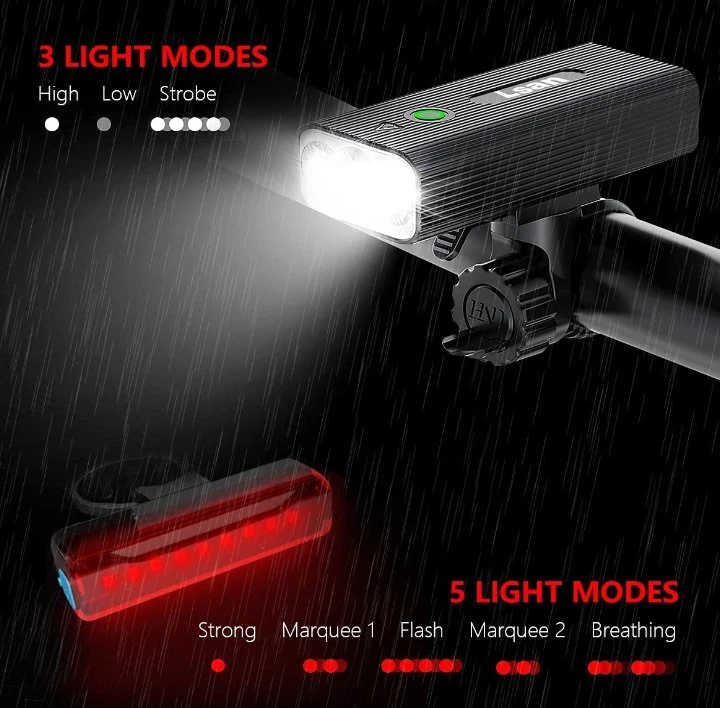 1200 Lumens Bike Lights Super Bright USB Rechargeable Bicycle Lights