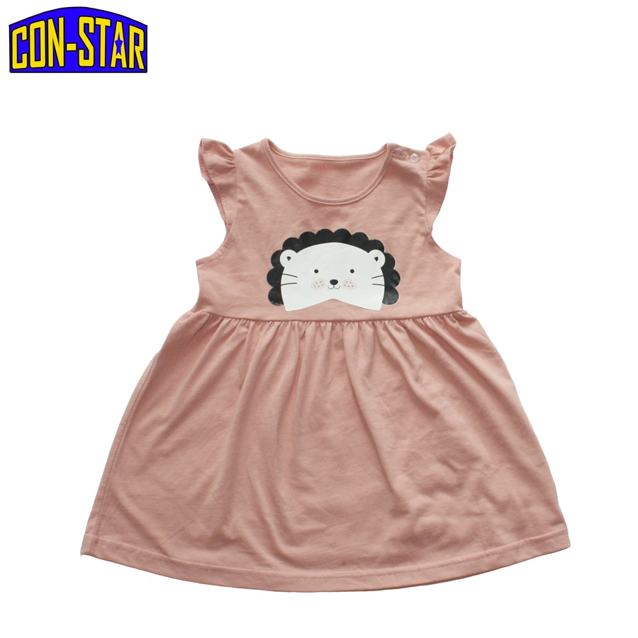 2-6y Baby Girl Daily Summer Dress 100%Cotton Jersey 150g Dress