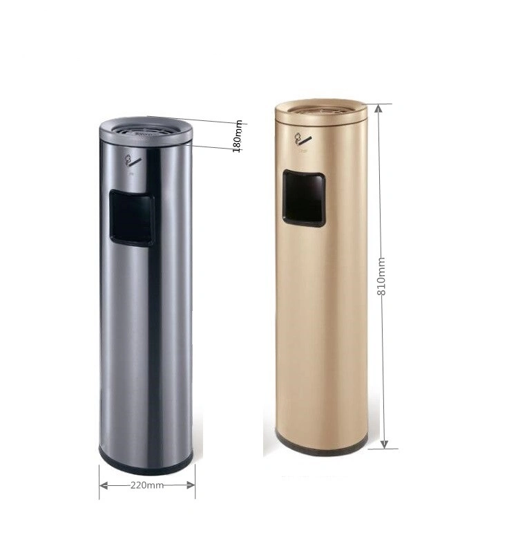 New Style Stand Large Outdoor Customized Stainless Steel Metal Ashtray Garbage Bin