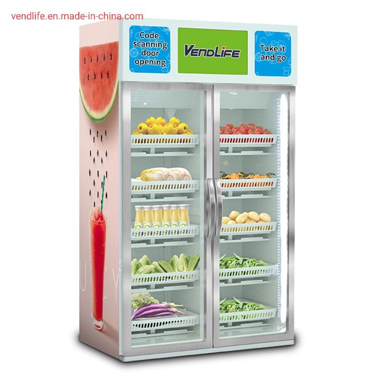 Adjustable Temperature Fresh Fruit and Vegetable Vending Machine with Refrigeration System