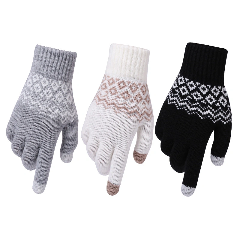 Usine Wholesale femmes hiver chaud gants tricotés écran tactile gants