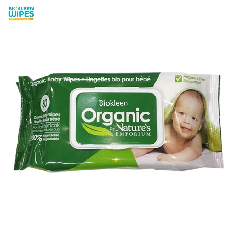 Biokleen OEM Customised 100% Biodegradable Bamboo Fibre Baby Care Wet Wipes Disposable Sensitive Comfortable Baby Wipes