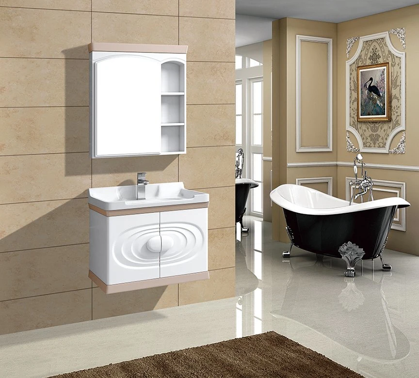 Double Basin PVC Bathroom Cabinet Floor Model