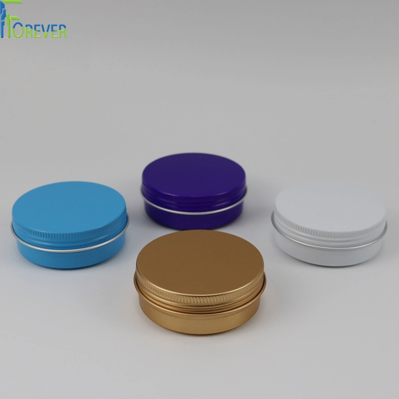 Aluminium Tin Can Manufacturing Custom Round Small Metal Cosmetic Container Packaging 30ml Candle Aluminium Jar with Screw Lid