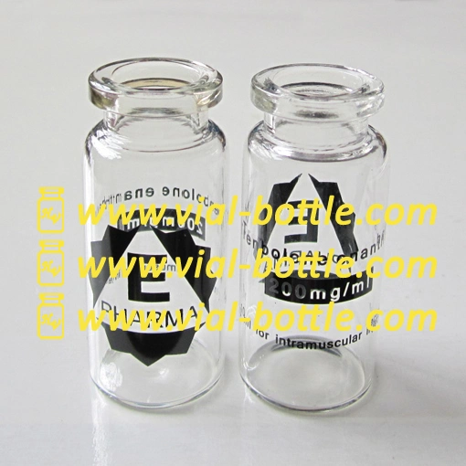 Black Image and Products Name Print on Glass Vial 10ml