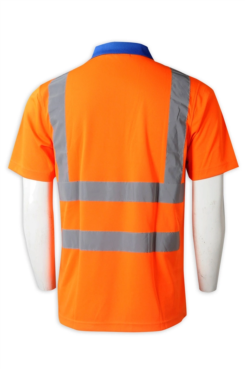 Orange Hi Vis Polo camisa reflectante de alta visibilidad Ropa de trabajo Ropa camisetas de Seguridad 100% algodón con aflojar la camisa de manga larga colocar