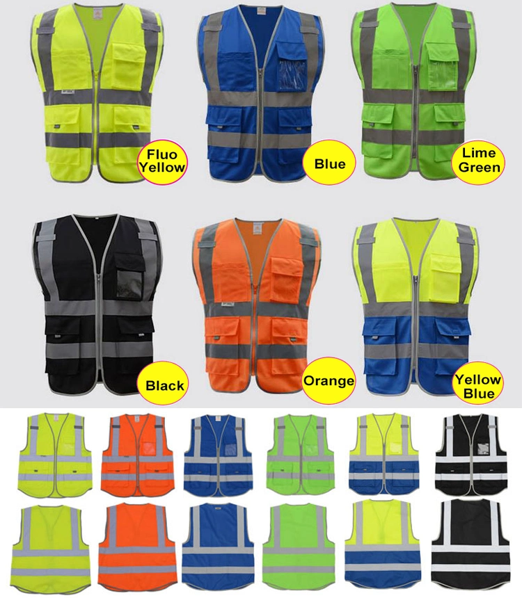 Safety Vest Reflective Company Logo Printing Workwear