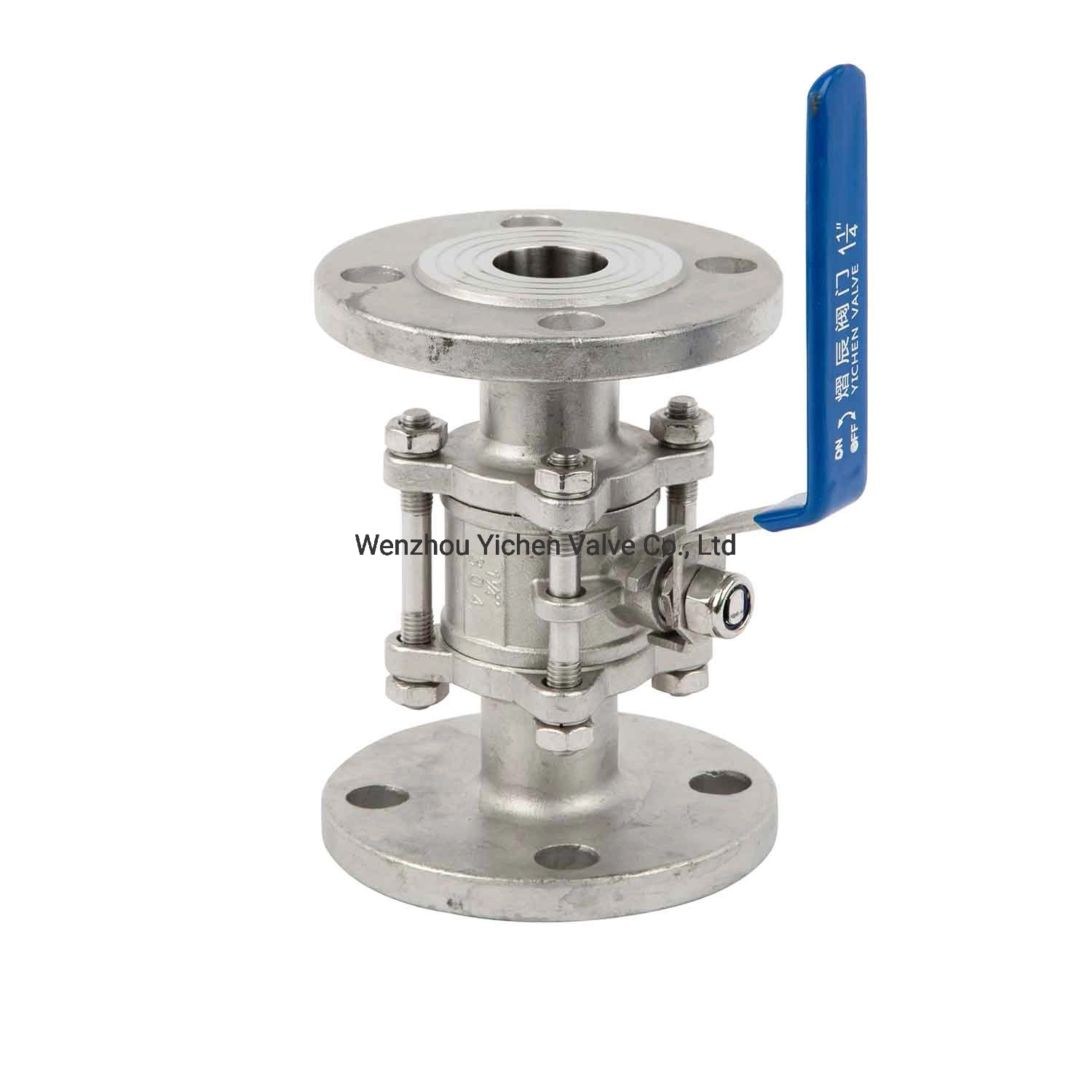 Precision Design, 3-Piece Flange, Stainless Steel Ball Valve, Full Port, 316/304 Material