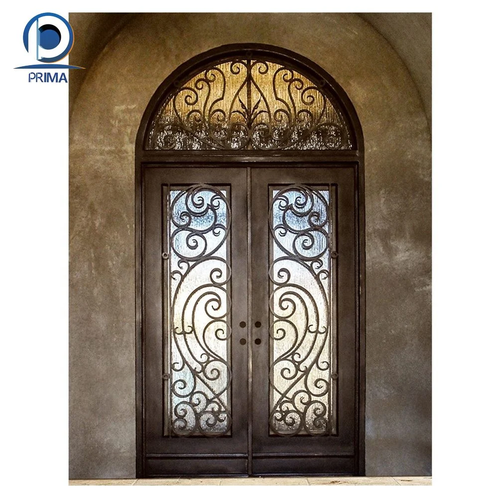 Luxury Metal Door Design Glass Steel Door Wrought Iron Safety Door