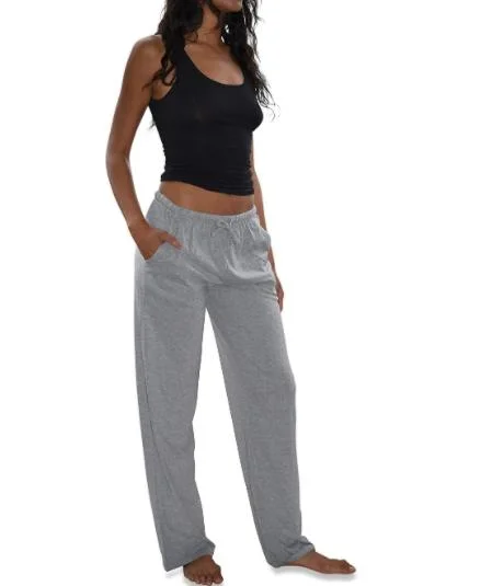 Am-33 Customized Basics Women Soft Flex-Cotton Knit Pajama Pants Lounge Sports Pants