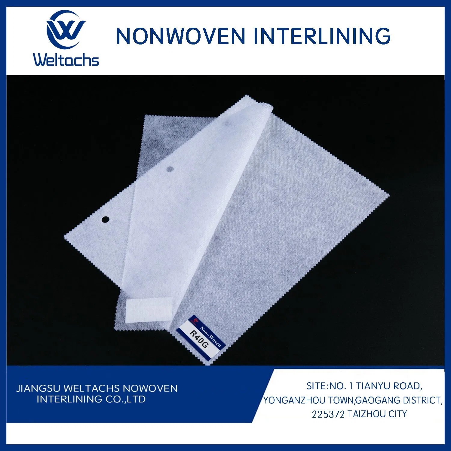 100/150cm Width Adhesive Recycled Fusible Nonwoven Fabric Interlining