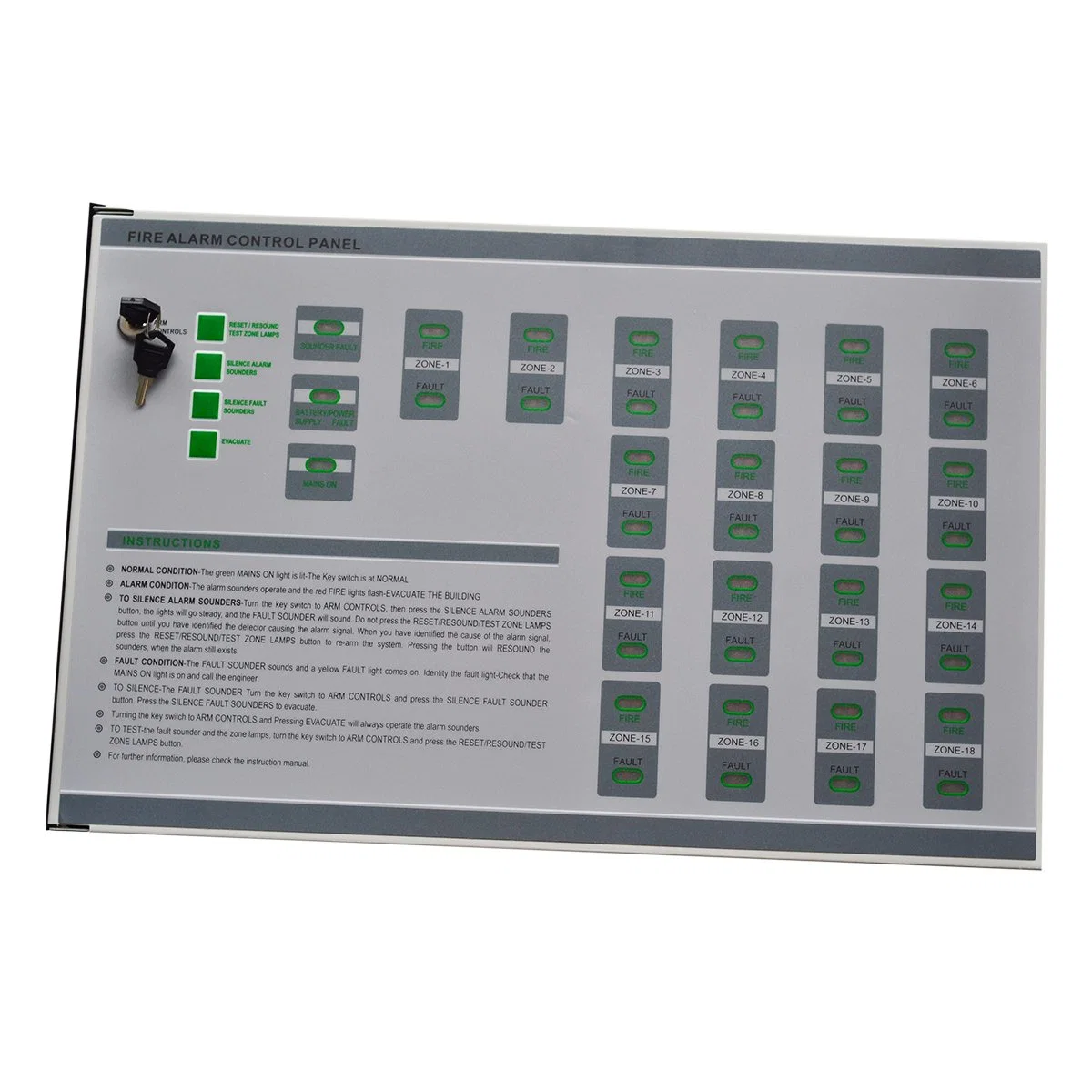 Panel de Control de alarma de incendios Sistema de Alarma de casa convencional para la construcción