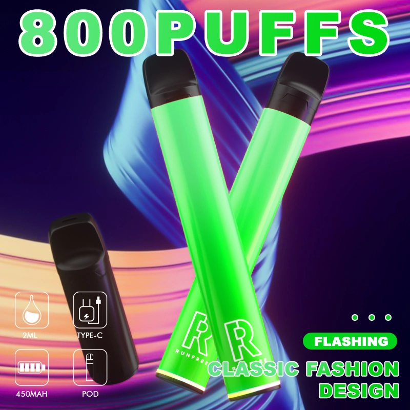 VAPE al por mayor Vaporizer lápiz Mini vapor humo Atomizer Factory E Cigarrillos Runfree 800 Puffs sabores de fruta recargable Disposable E Cigarette