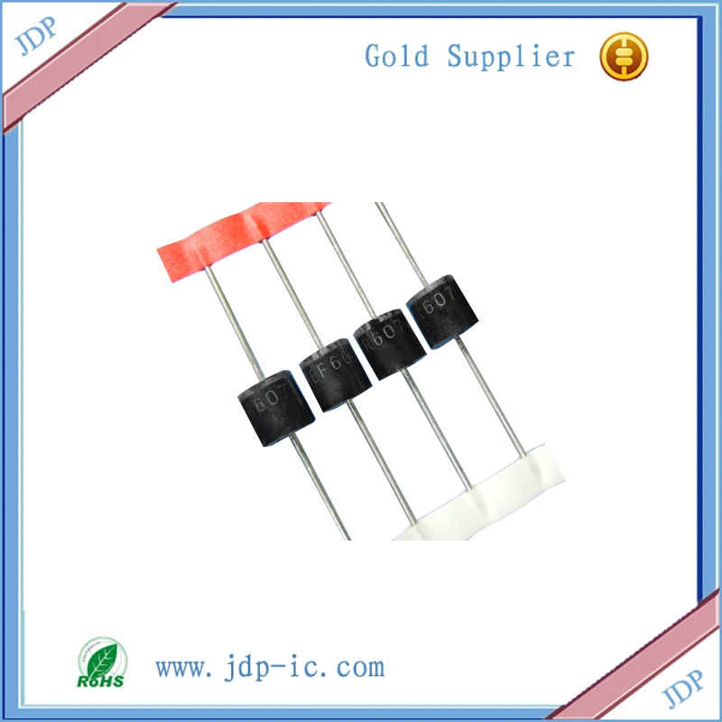 Inline Her607 Plug-in Her607g R-6 Gehäuse 6A700V Schnelle Wiederherstellung hoch Wirkungsgrad Gleichrichterdiode