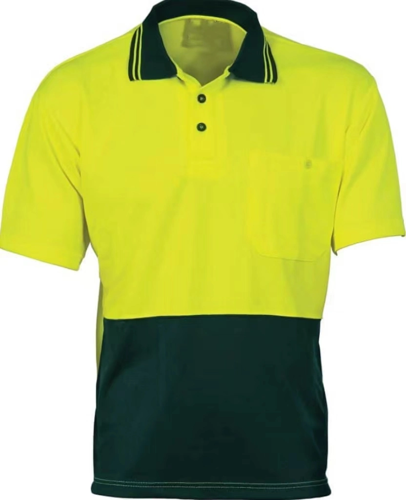 Armor Hi-Vis Short Sleeve Safety Polo Yellow/Navy