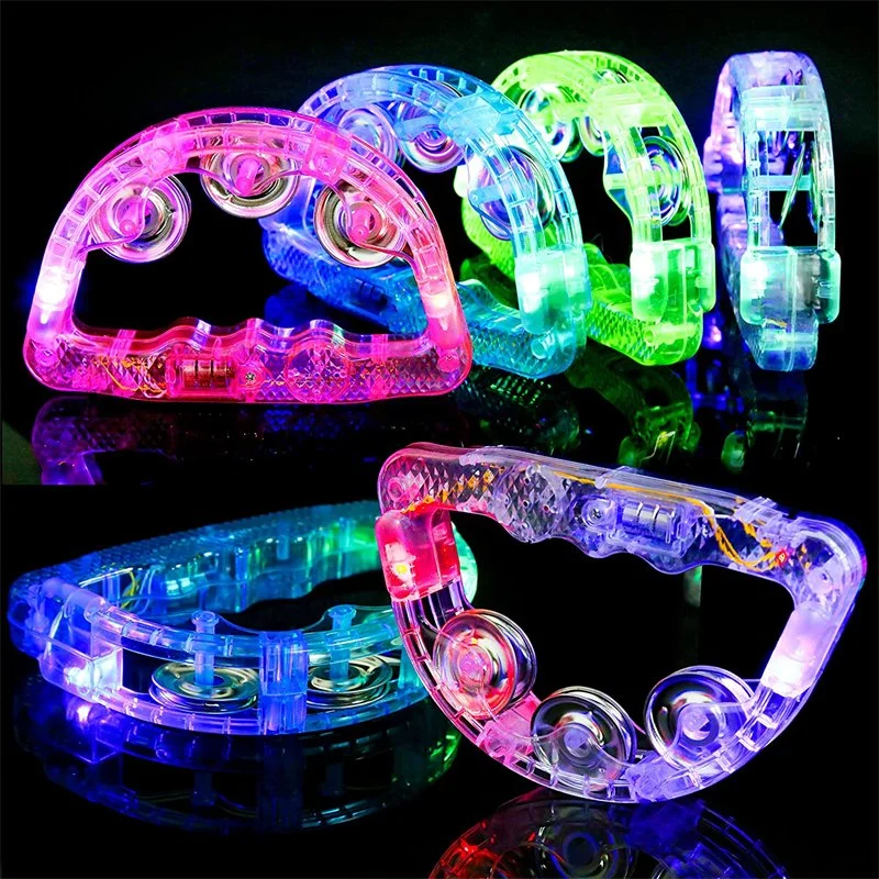 Creative Kid Handbell LED Light up Flashing Tambourine Kids Toy Handbell