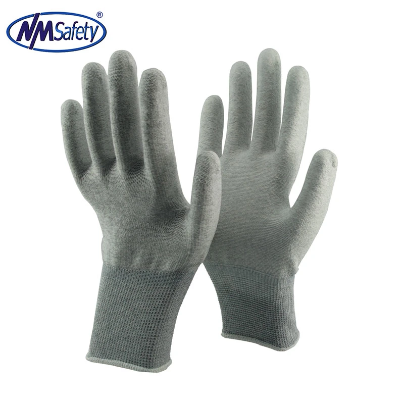 Nmsafety Carbon Liner Palm Coated PU ESD Glove