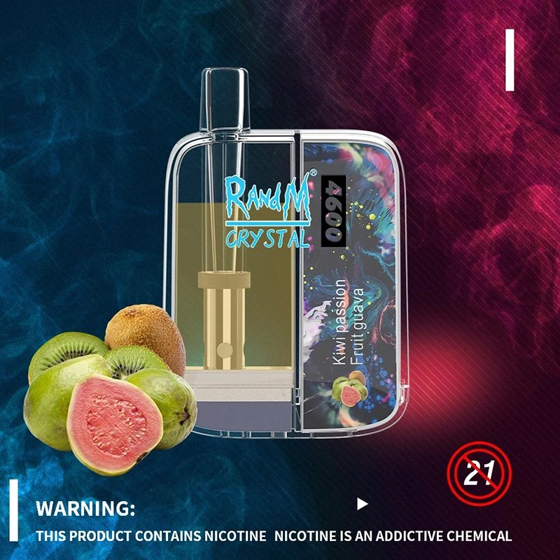 Crystal Randm original 4600puff 0% 2% 3% 5% desechables Nic Vape Pod Ecig Cigare Cigaretter bobina de malla de 12ml de aceite sabores fruto Randm Tornado MAX PRO