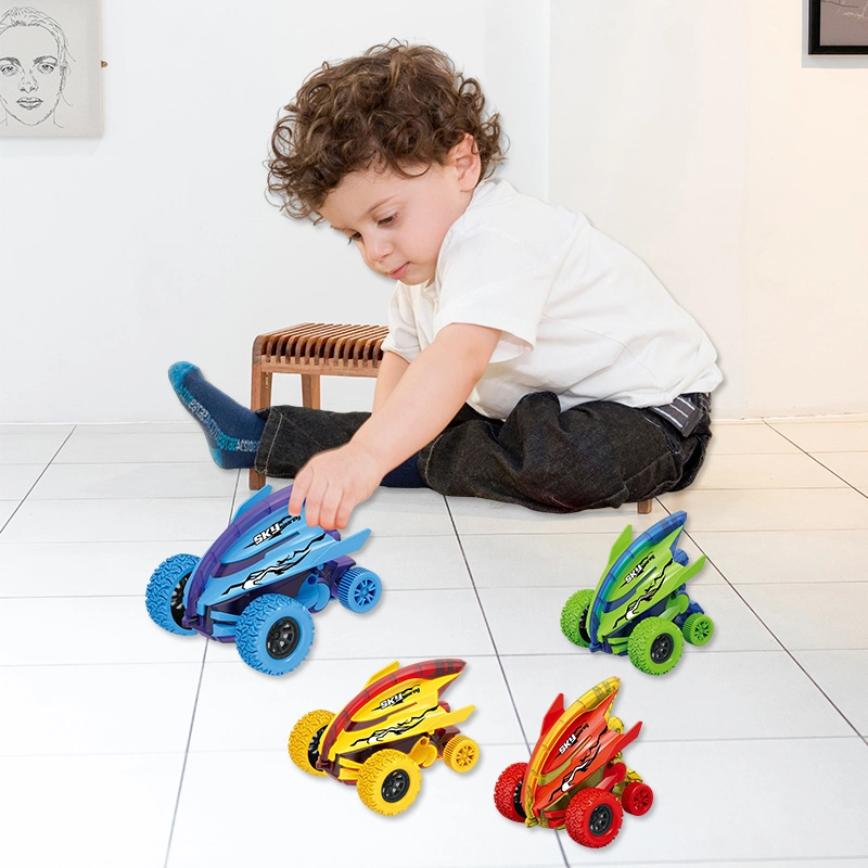 12PCS/Box Camion à impact rotatif pour cascadeurs pour enfants, pousser et partir, jouet véhicule lumineux nocturne, voitures à friction à 360 degrés pour enfants.