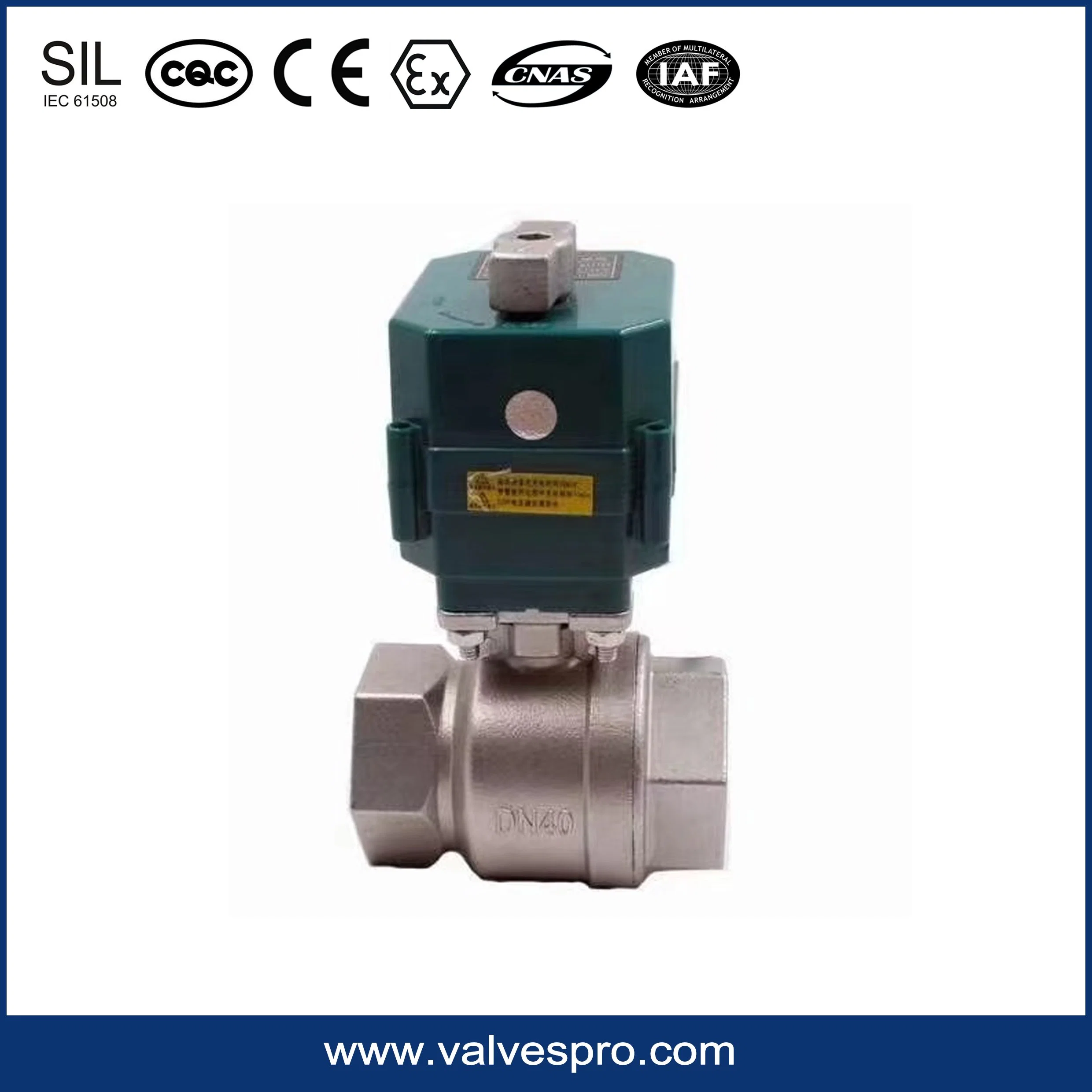 2-Way Electric Control with Actuator Water Cwx-15q Motorized Ball Valve