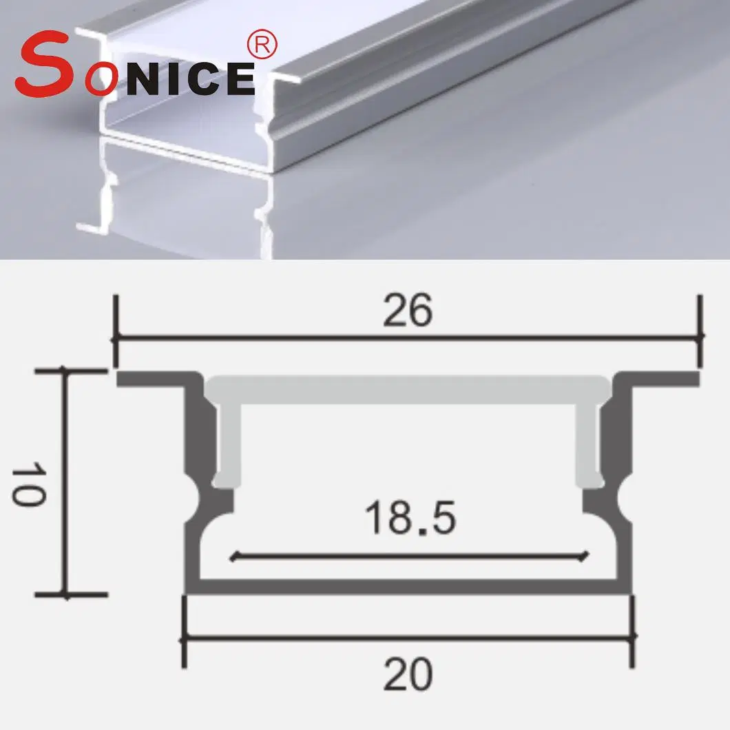 P2010um perfil de alumínio LED tiras LED Fita LED de luz Linear