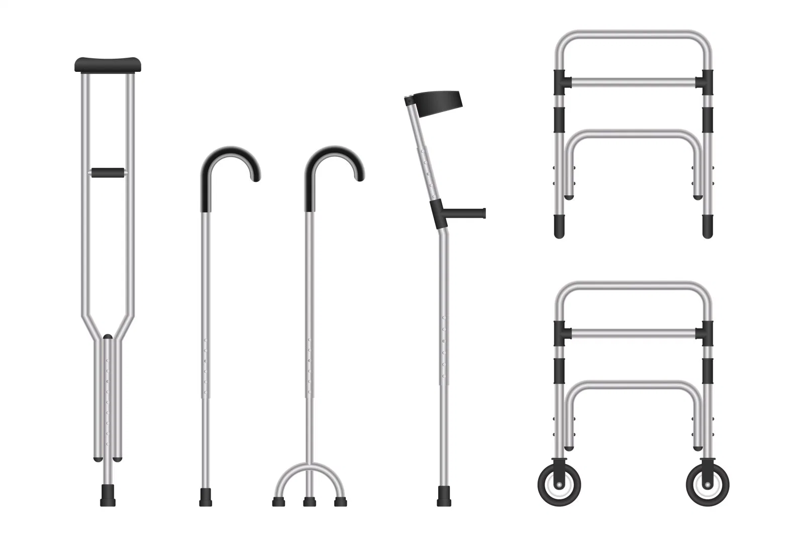 with Wheels Brother Medical Adult Walker White Cane for The Blind