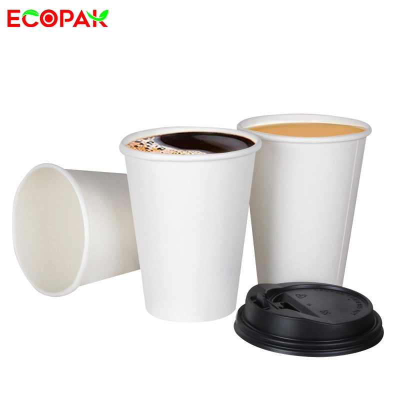 Custom Single Layer Coffee Paper Cup Juice Drink Tea Cup with Lids