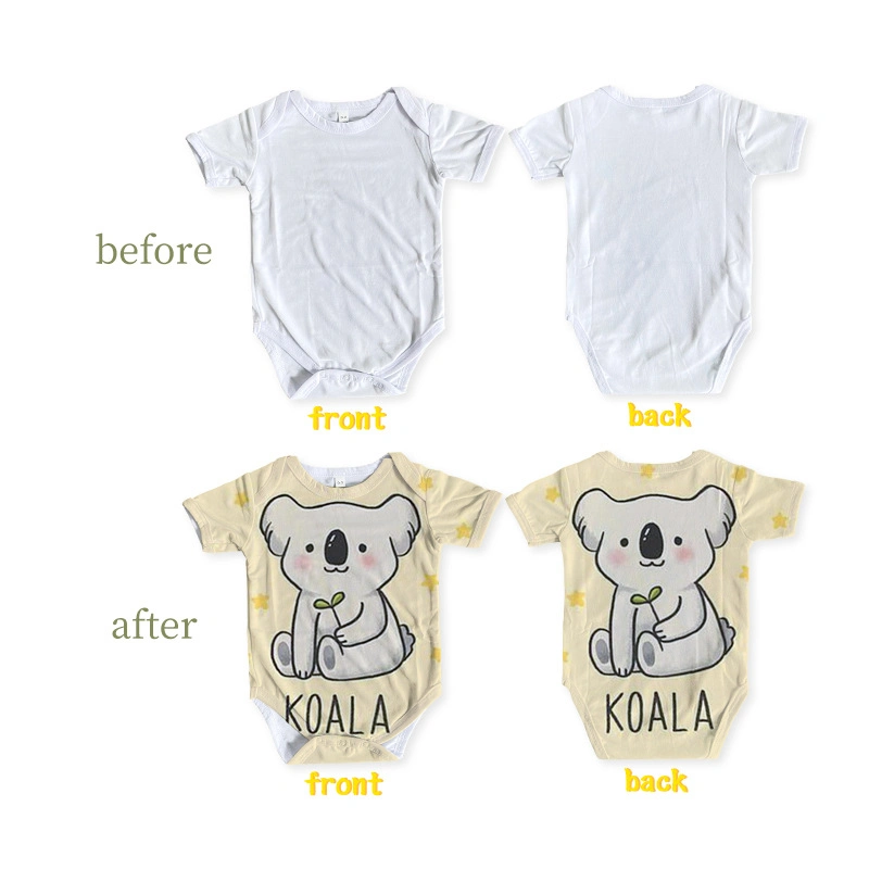 Polyester Blank DIY Heat Transfer Printing Sublimation Baby Children Short Sleeve Infant Bodysuit