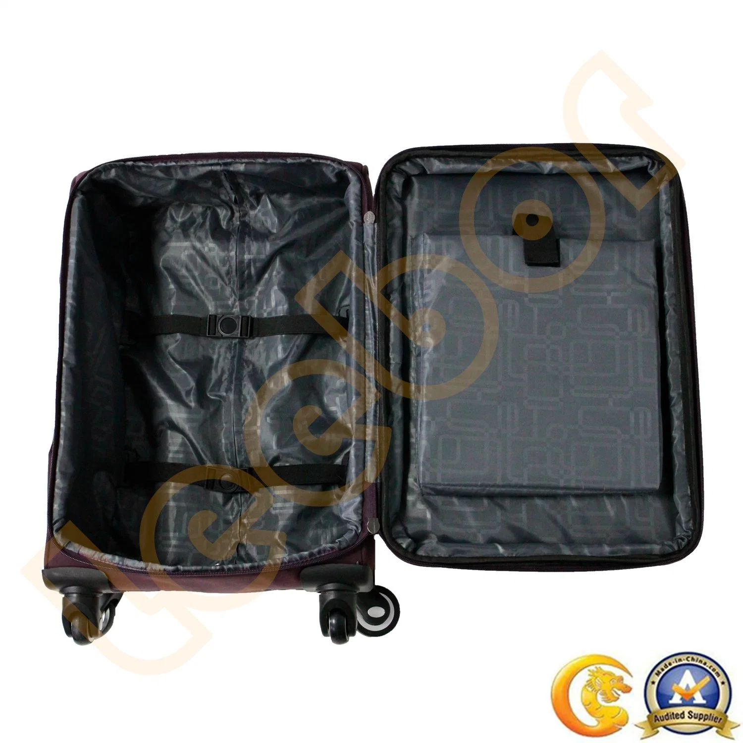 Lady's Suitcase Aluminium Trolley Business/Travel Luggage with Oxford Fabric Material