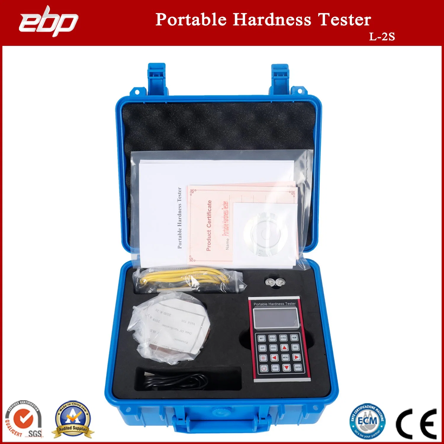 Aluminum Portable Digital Rebound Leeb Durometer with Blocks