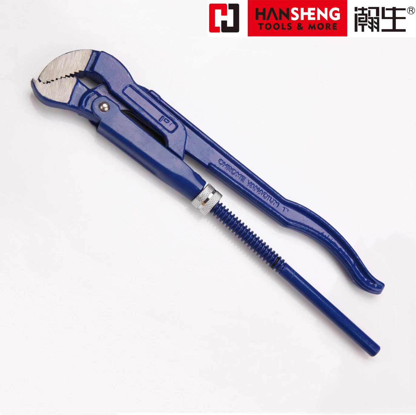 Professional Bent Nose Pipe Wrench, 90 Degree Bent Nose Pipe Wrench, Made of CRV or High Carbon Steel, Hand Tools