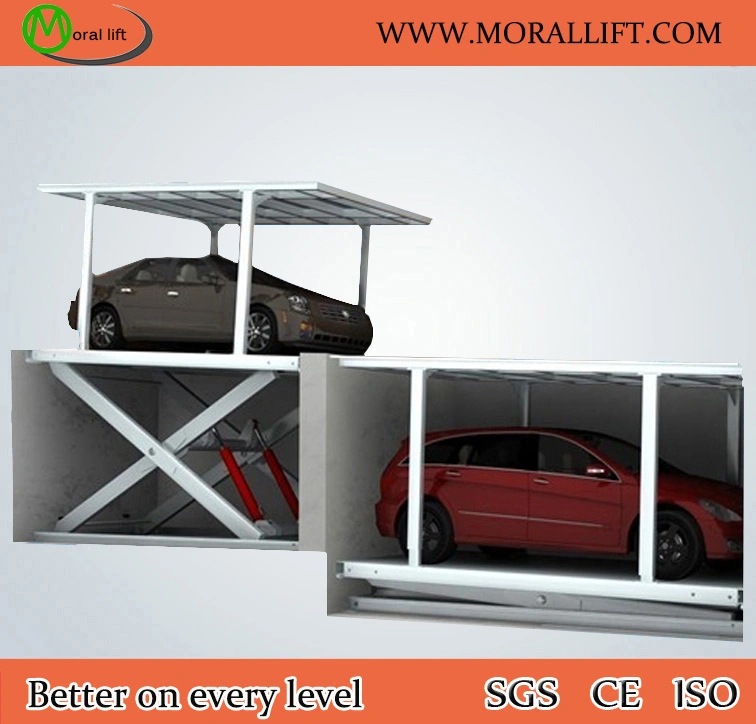 Car scissor lift with turntable