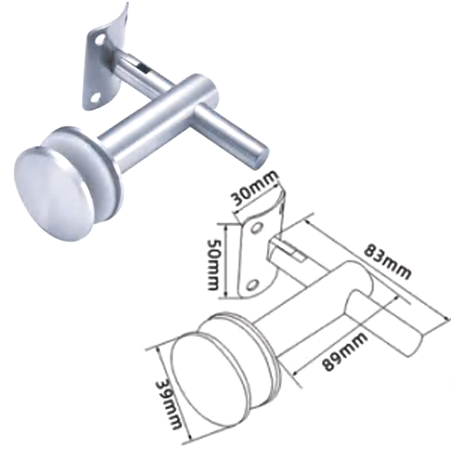 Main courante de la vente chaude prix départ usine du support de montage mural en acier inoxydable Raccords de support en verre Balustrade rambarde