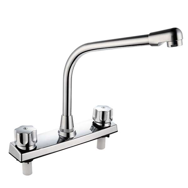 Double Handle ABS Plastic Kitchen Faucet with Good Chrome Plate